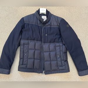 Moncler size 4 Navy Blue down jacket